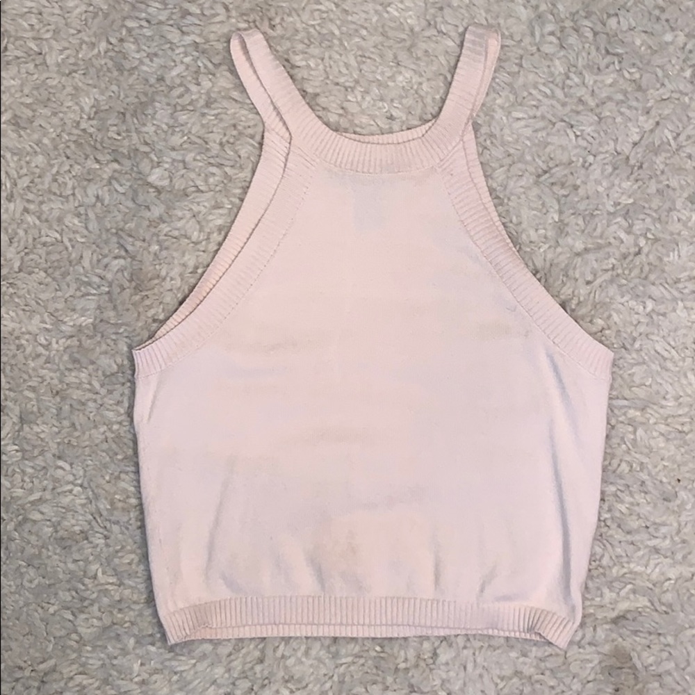 Beige Holter Crop Top